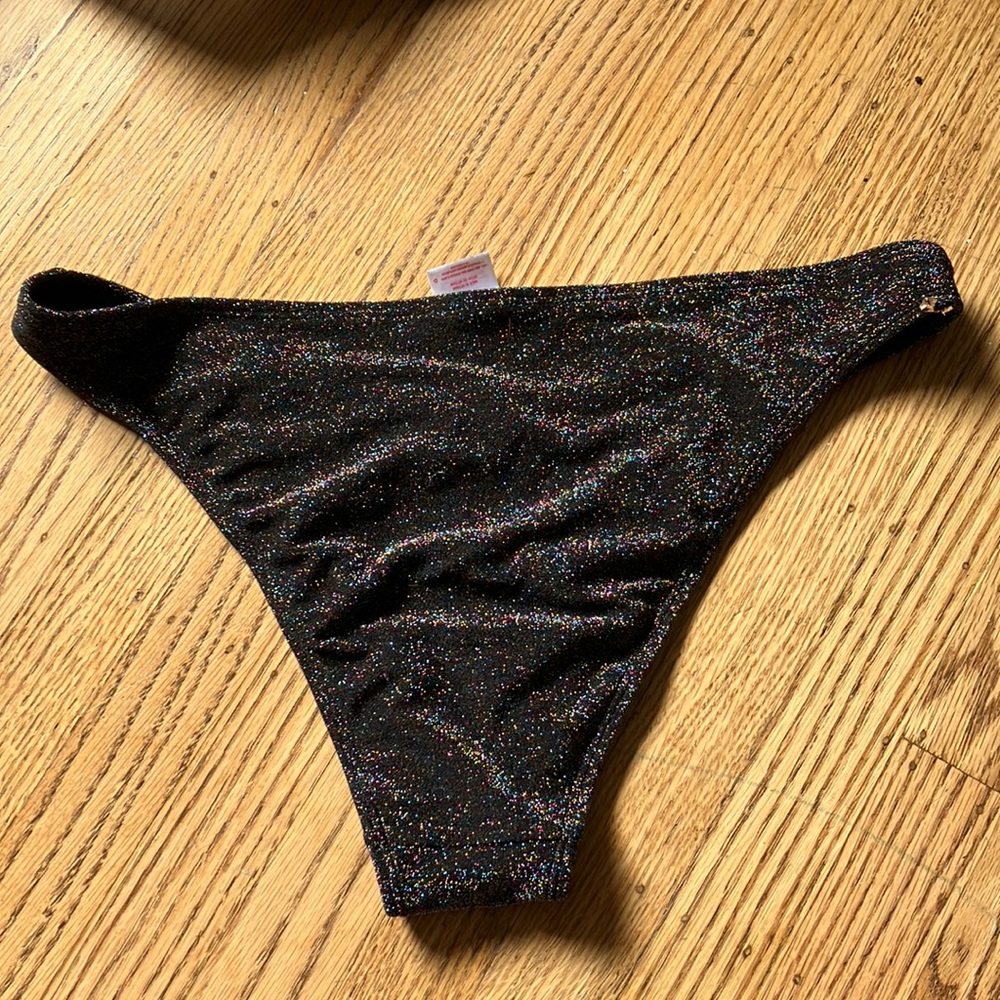 Black rainbow glitter, bikini bottom. XL, brand-Xhilaration. never worn
